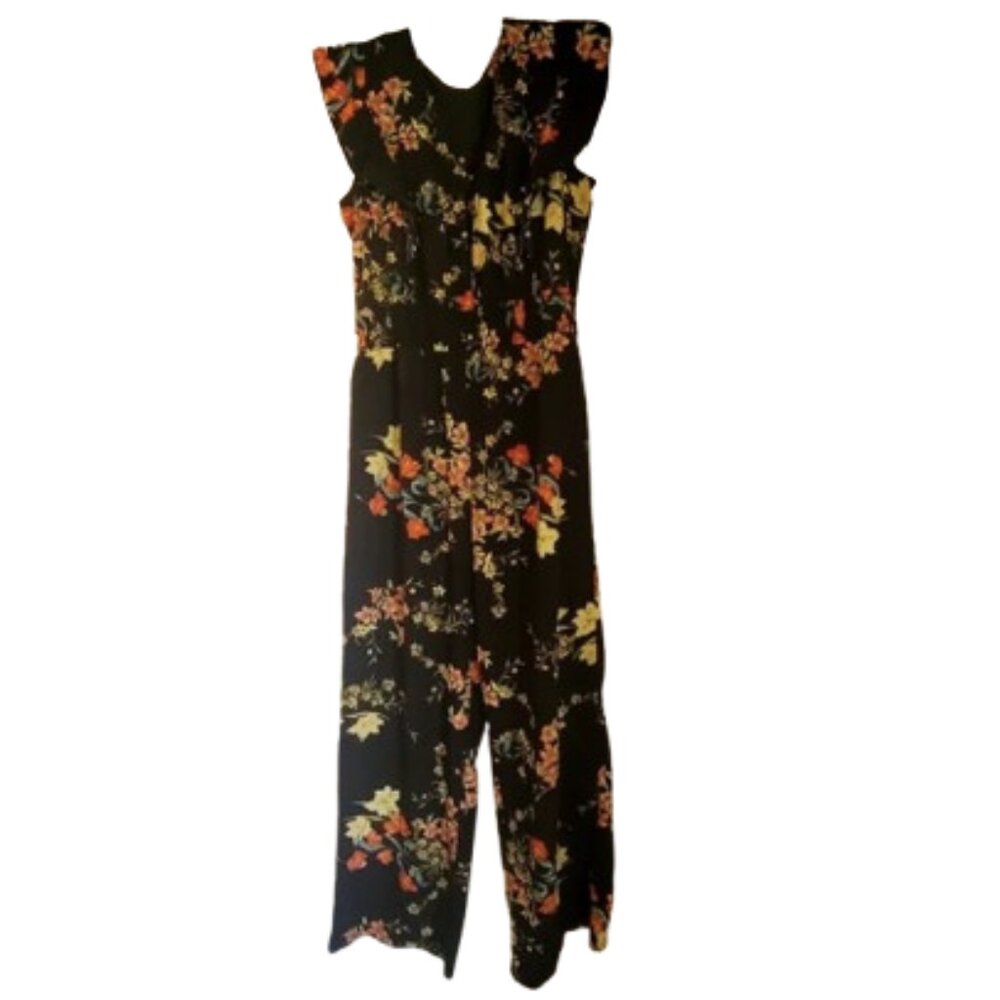 🌿Indulge Floral Jumpsuit w/Flutter Sleeves, Ruched Waist & Pockets [XL]🌿